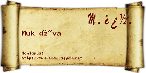 Muk Éva névjegykártya